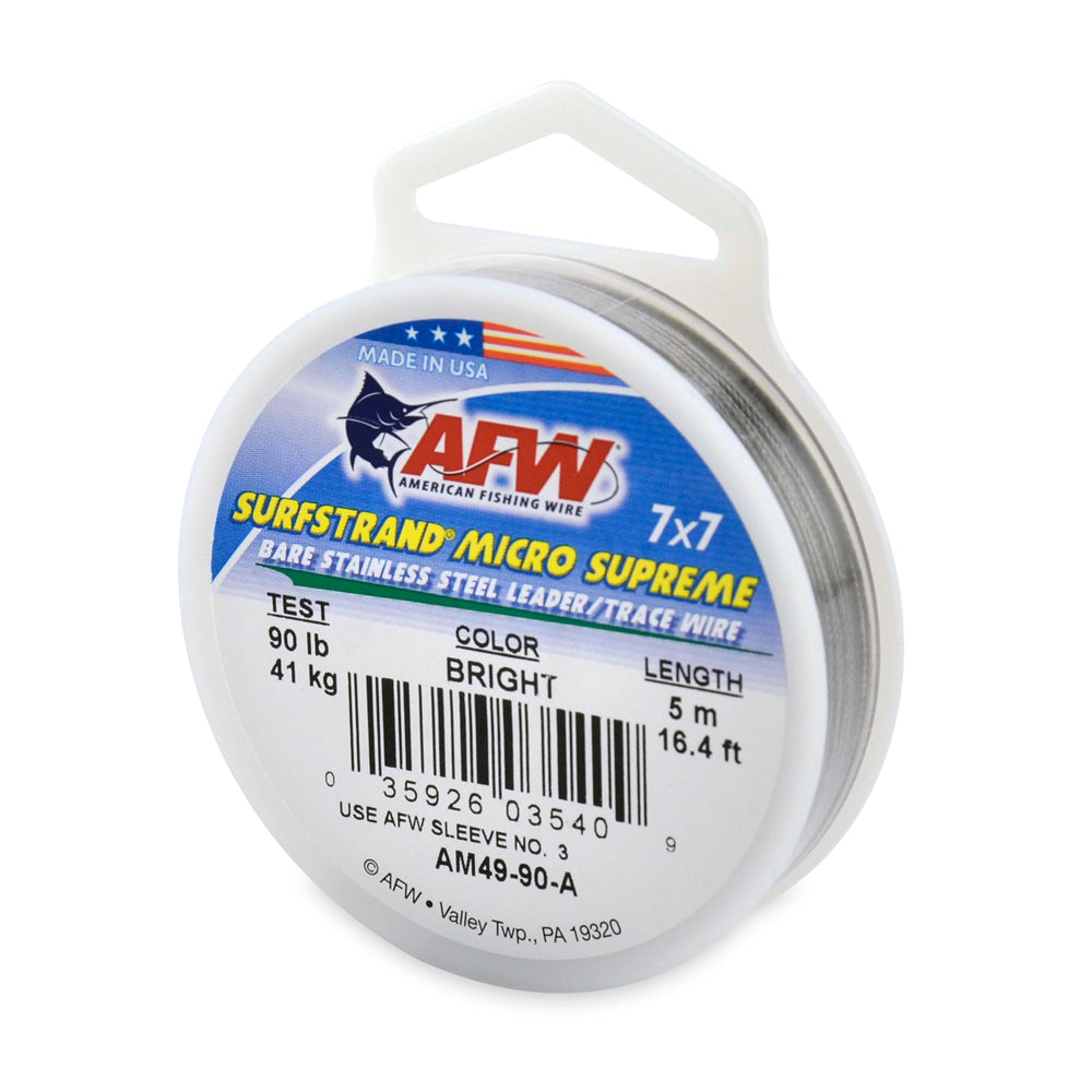 AFW Surfstrand Micro Supreme Bare 7x7 Stainless Steel Leader Wire