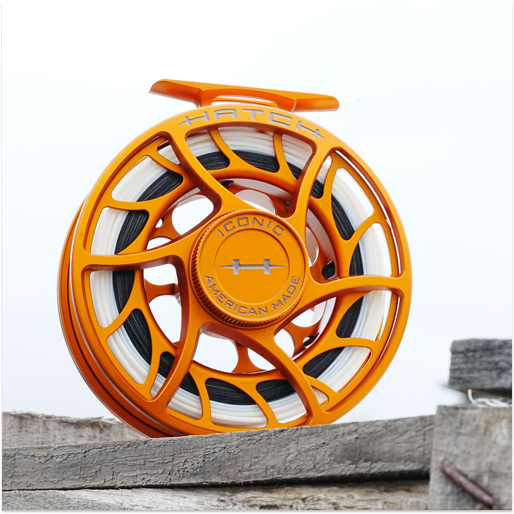 Hatch 2023 Custom Iconic Fly Reel - Campfire Orange