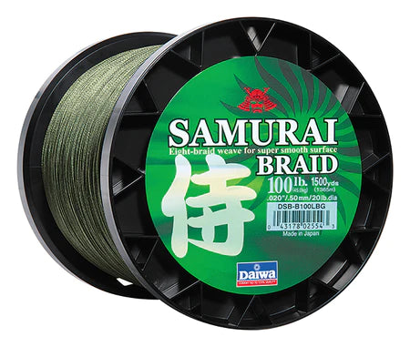 Daiwa Samurai Braided Fishing Line 150 Yards Green
