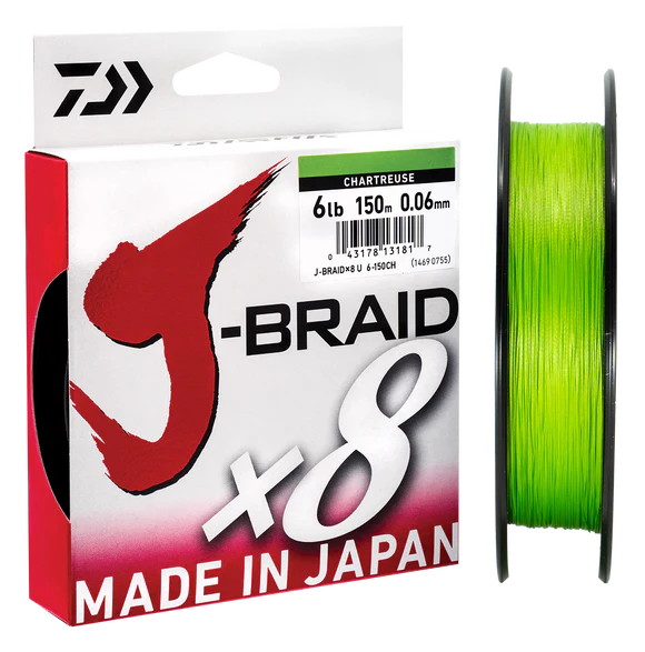 Daiwa J-Braid X8 Braided Line 330 Yards