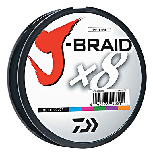 Daiwa J-Braid X8 Braided Line 550 Yards Multi-Color