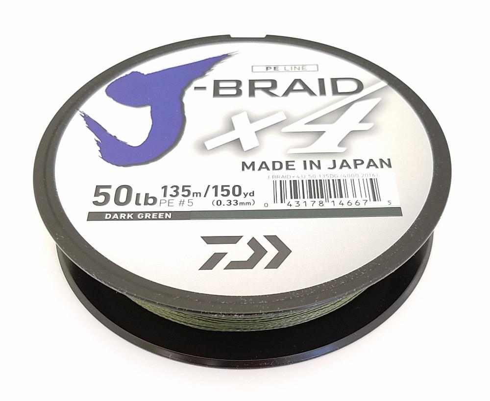 Daiwa J-Braid X4 Braided Line 150 Yards Dark Green